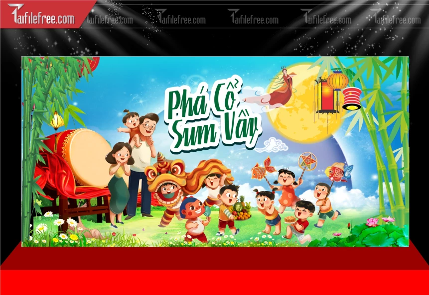 Mẫu Phông Nền Trung Thu Đẹp Mắt Sáng Tạo._TTV437