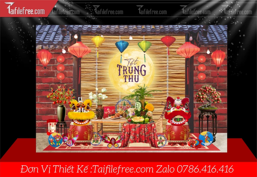 Mẫu Tiểu Cảnh Tết Trung Thu File PNG Đẹp Mắt Sáng Tạo._TTV442