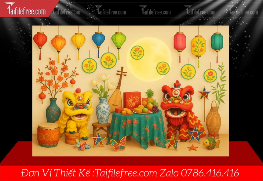 Mẫu Tiểu Cảnh Tết Trung Thu File PNG Đẹp Mắt Sáng Tạo._TTV444