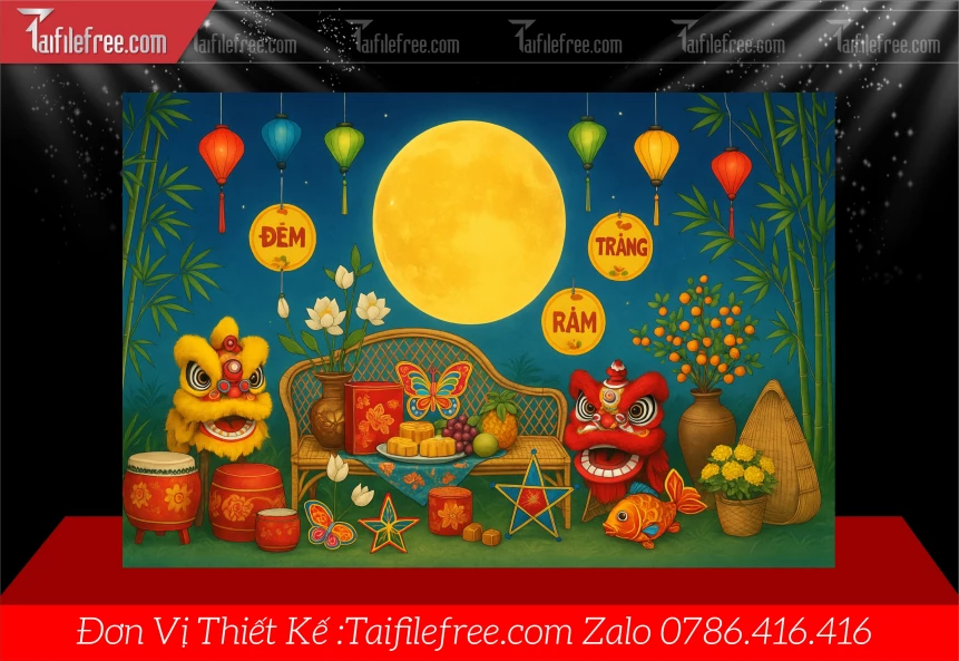 Mẫu Tiểu Cảnh Tết Trung Thu File PNG Đẹp Mắt Sáng Tạo._TTV448