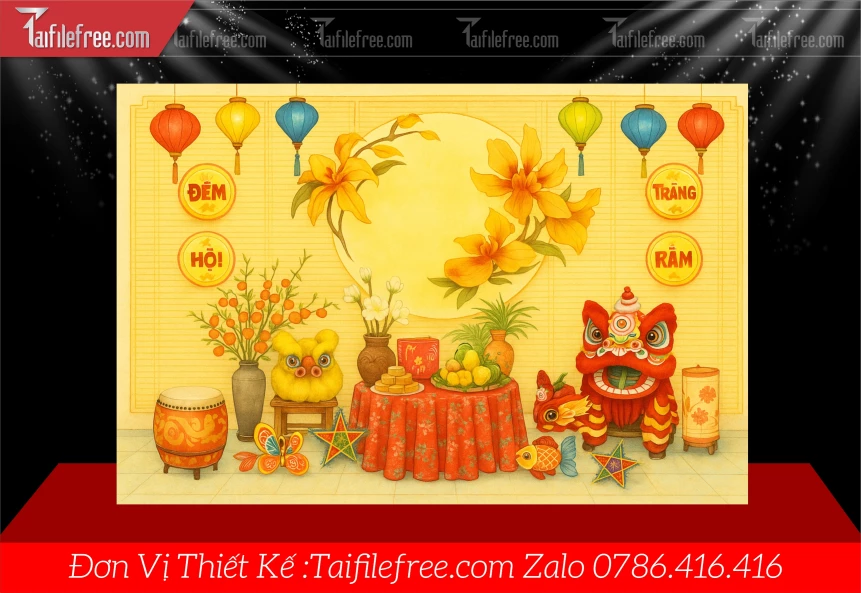 Mẫu Tiểu Cảnh Tết Trung Thu File PNG Đẹp Mắt Sáng Tạo._TTV449