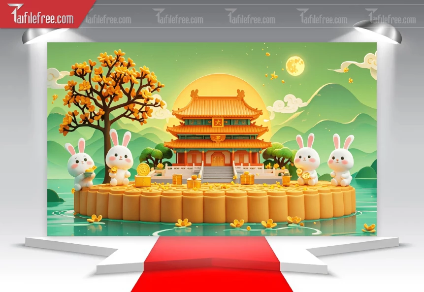 Mẫu Backdrop Trung Thu Đẹp Mắt Sáng Tạo_TTV45