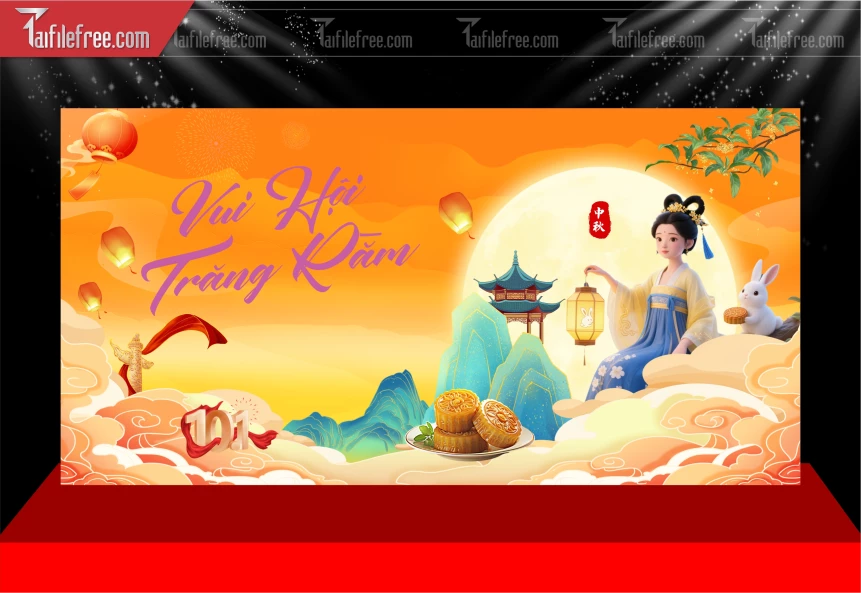 Mẫu Phông Nền Trung Thu Đẹp Mắt Sáng Tạo._TTV452