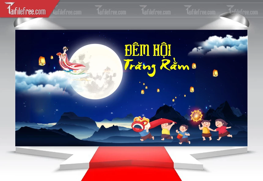 Mẫu Backdrop Trung Thu Đẹp Mắt Sáng Tạo_TTV76