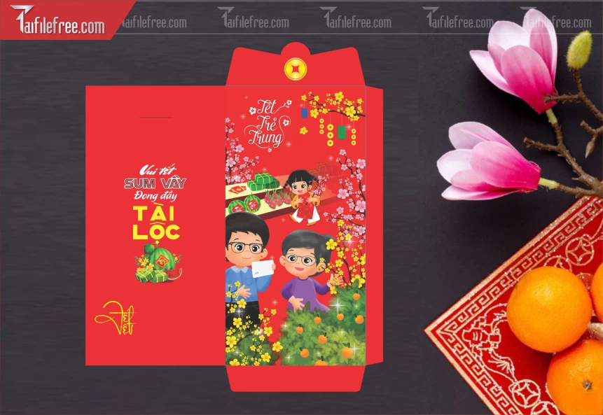 Mẫu Bao Lì Xì Mừng Năm Mới Tết._LXT101