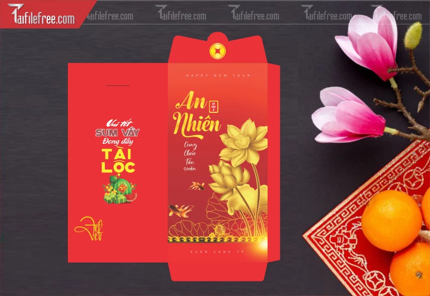 Mẫu Bao Lì Xì Mừng Năm Mới Tết._LXT102