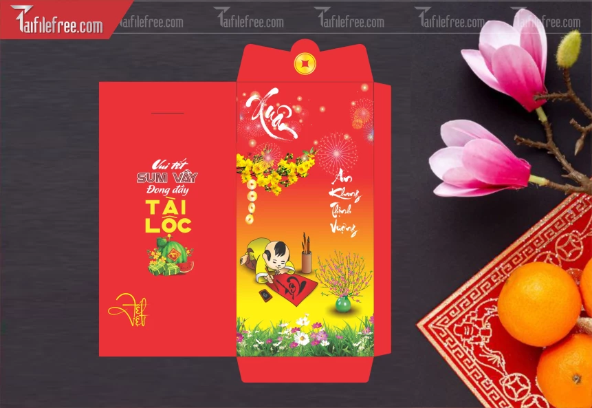 Mẫu Bao Lì Xì Mừng Năm Mới Tết_LXT112