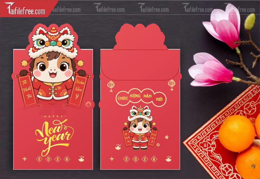 Mẫu Bao Lì Xì Mừng Năm Mới Tết._LXT73