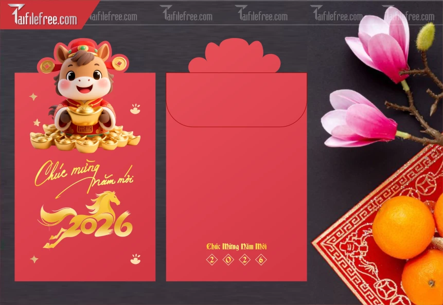 Mẫu Bao Lì Xì Mừng Năm Mới Tết._LXT76