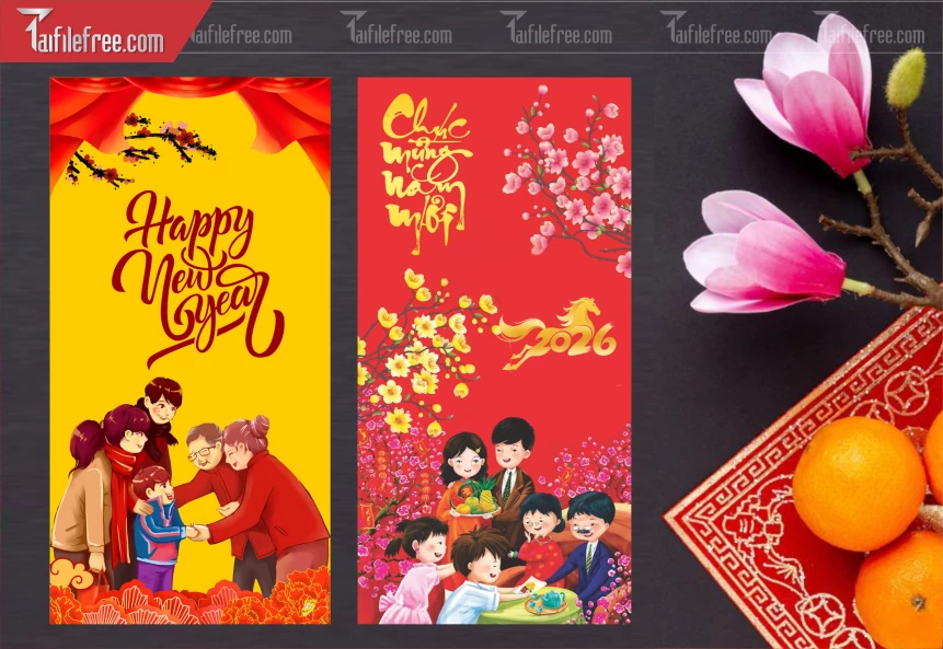 Mẫu Bao Lì Xì Mừng Năm Mới Tết_LXT83