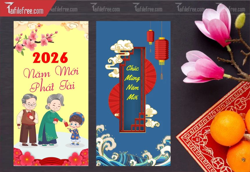 Mẫu Bao Lì Xì Mừng Năm Mới Tết_LXT85