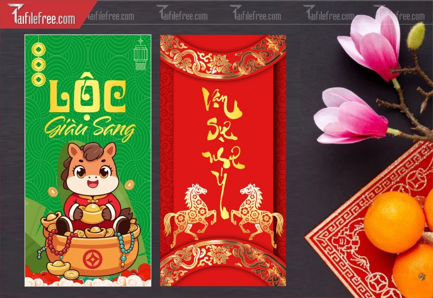 Mẫu Bao Lì Xì Mừng Năm Mới Tết_LXT93