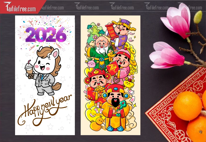 Mẫu Bao Lì Xì Mừng Năm Mới Tết_LXT97