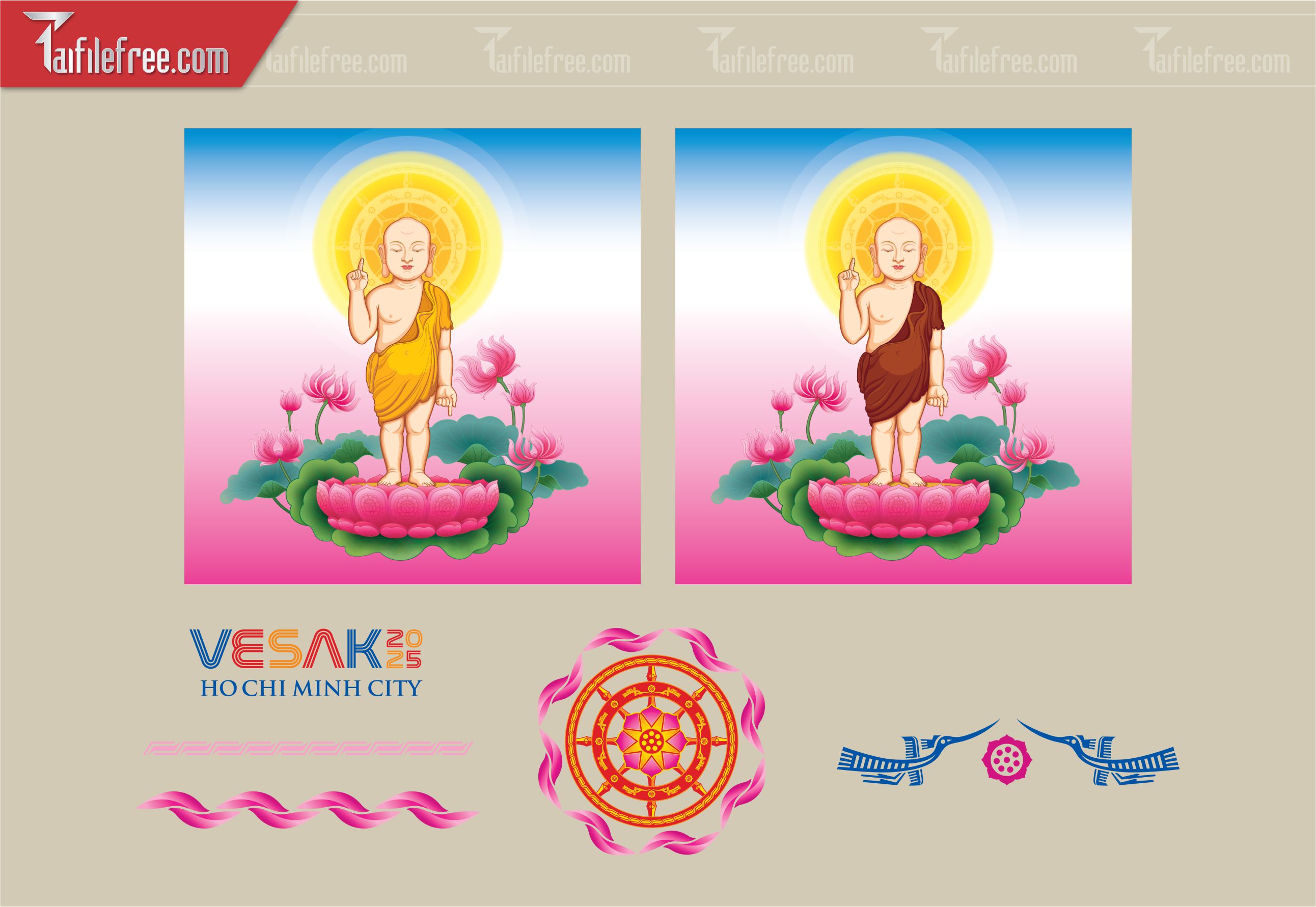 Phông nền sân khấu - Backdrop Trang Trí Mừng Lễ Phật Đản LPD62