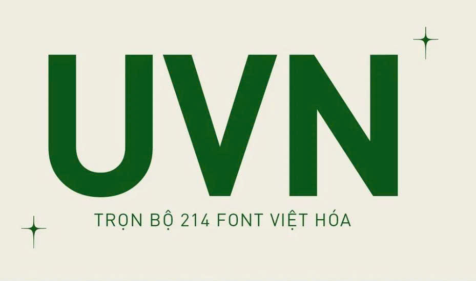 Tải miễn phí 214 Font UVN việt hoá